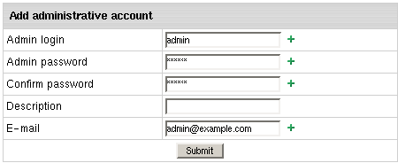 Add admin account